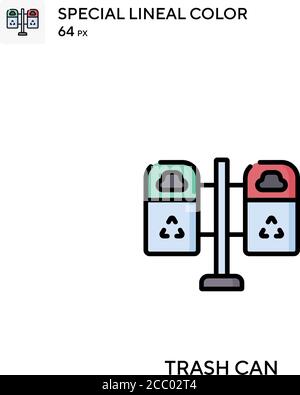 Trash can Special lineal color vector icon. Trash can icons for your business project Stock Vector