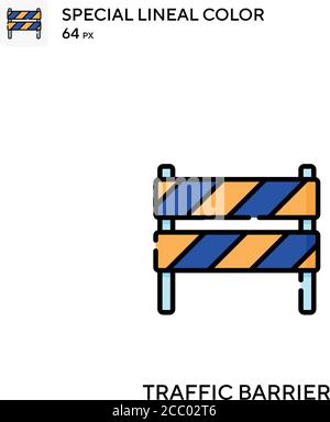 Traffic barrier Special lineal color vector icon. Traffic barrier icons for your business project Stock Vector