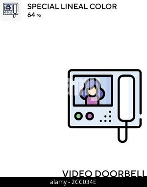 Video doorbell Special lineal color vector icon. Video doorbell icons for your business project Stock Vector