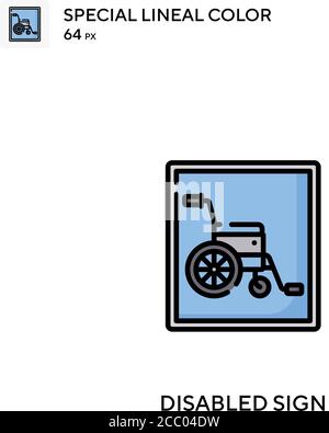 Disabled sign Special lineal color vector icon. Disabled sign icons for your business project Stock Vector