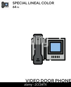 Video door phone Special lineal color vector icon. Video door phone icons for your business project Stock Vector