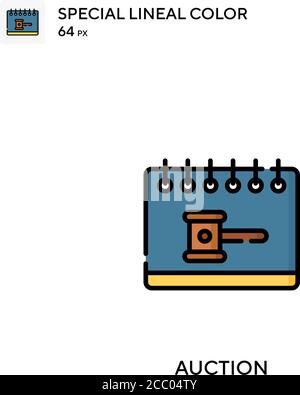 Auction Special lineal color vector icon. Auction icons for your business project Stock Vector