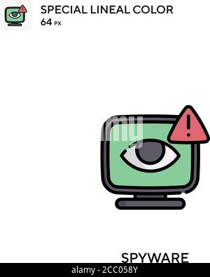 Spyware Special lineal color vector icon. Spyware icons for your business project Stock Vector