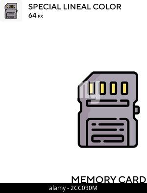 Memory card Special lineal color vector icon. Memory card icons for your business project Stock Vector
