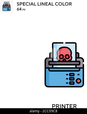 Printer Special lineal color vector icon. Printer icons for your business project Stock Vector