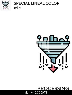 Processing Special lineal color vector icon. Processing icons for your business project Stock Vector