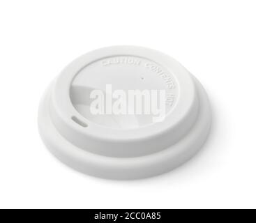 White reusable silicone mug lid isolated on white Stock Photo