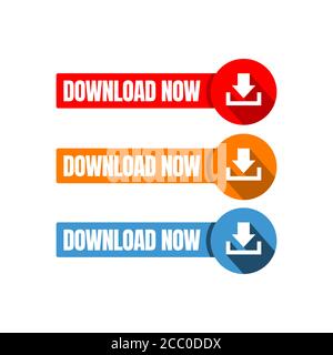 Download Now Button icon Stylist Text Rounded Rectangular Shape with Download Sign Vector Symbol Stock Vector