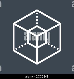 3D Modeling Thin Line Vector Icon Stock Vector
