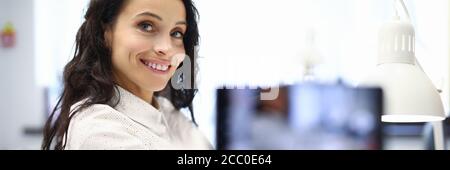 Glad and sweet woman Stock Photo