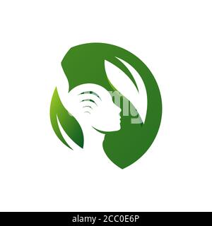 mental health care logo vector design head leaf hand template icon for medical and teraphy psychotherapy sign symbol Stock Vector
