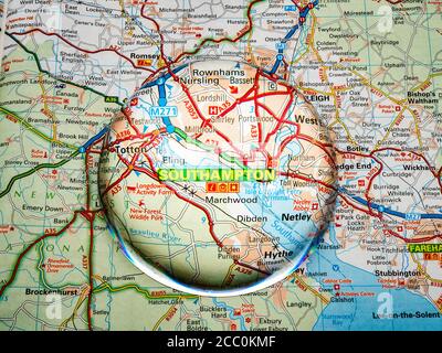 Road Map of Southampton, England Stock Photo - Alamy