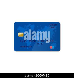 Credit Cards illustrations. Front and Back views. Stock Vector