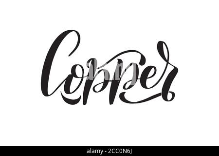 Vector calligraphy illustration isolated on white background. Stock Vector