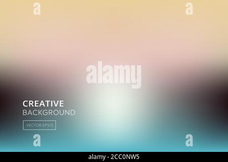 Blurred gradient abstract beidge and turquoise color background Stock Vector