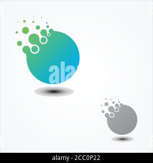 Simple vector circular pixel design in flat style. Pixel technology sign symbol. Vector illustration EPS.8 EPS.10 Stock Vector
