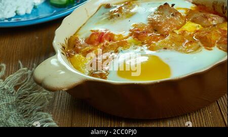 Kavarma po radomirski - Radomir-style kavarma is a regional variation of the traditional Bulgarian dish Stock Photo