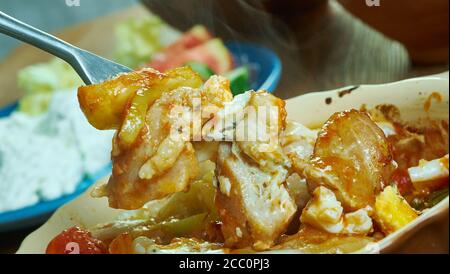 Kavarma po radomirski - Radomir-style kavarma is a regional variation of the traditional Bulgarian dish Stock Photo