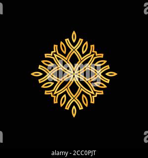 Leaf ornament icon with gold color for element design symbol. Simple design symbol leaf for your business symbol. Vector illustration EPS.8 EPS.10 Stock Vector