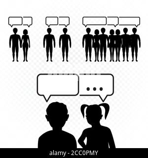 people talking set on white background Stock Vector