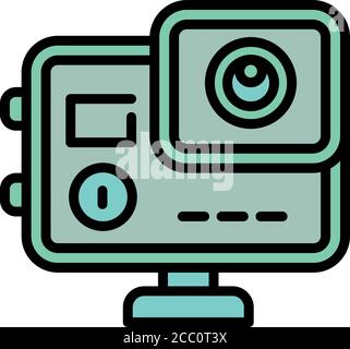 Underwater action camera icon. Outline underwater action camera vector icon for web design isolated on white background Stock Vector