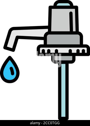 Water cooler pump icon. Outline water cooler pump vector icon for web design isolated on white background Stock Vector