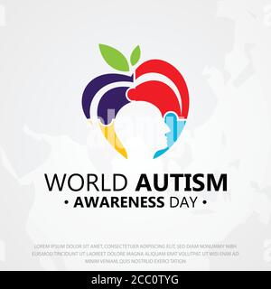 Colorful design World Autism Awareness Day with puzzle graphic. World Autism Awareness Day for banner, greeting card, poster or background design elem Stock Vector