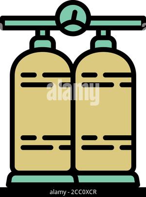 Diving oxygen icon. Outline diving oxygen vector icon for web design isolated on white background Stock Vector