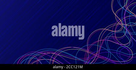 Line wave flow overlap complicate design colorful abstract background. vector illustration. Stock Vector