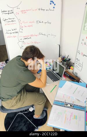 France, first-year medical student in his dorm room