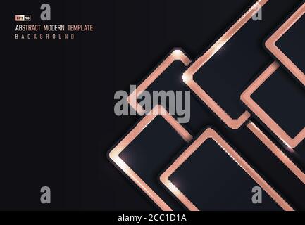 Abstract design of pink gold glossy metallic overlap design artwork background. Use for ad, poster, artwork, template design, print. illustration Stock Vector