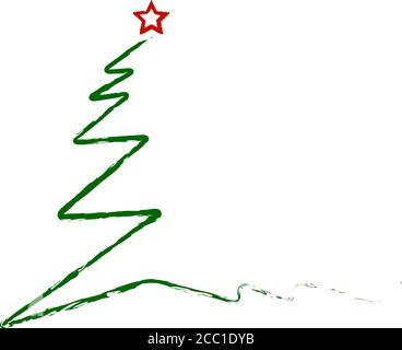 abstract christmas tree, xmas decoration, isolated on white,vector art Stock Vector