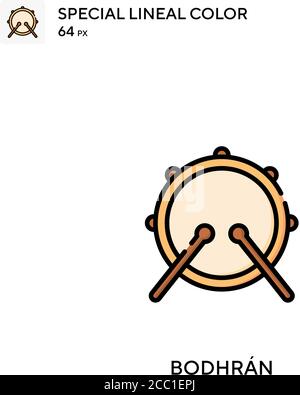 Bodhrán Special lineal color vector icon. Bodhrán icons for your business project Stock Vector