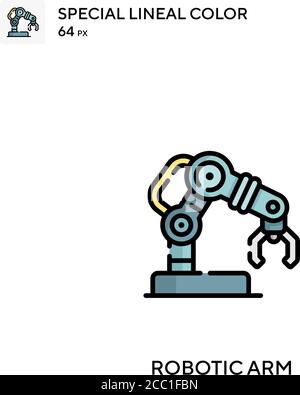Robotic arm Special lineal color icon. Illustration symbol design ...