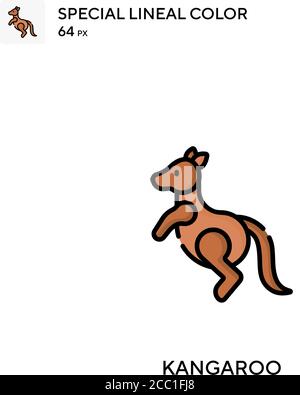 Kangaroo Special lineal color vector icon. Kangaroo icons for your ...