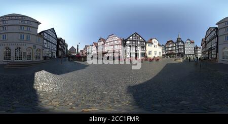 360° view of Equirectangular 360 degree panorama of small farm in ...