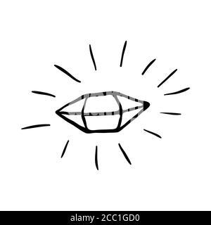 A set of diamonds in a flat style. Abstract black diamond collection icons. Linear outline sign. Vector icon logo design diamonds. Stock Vector