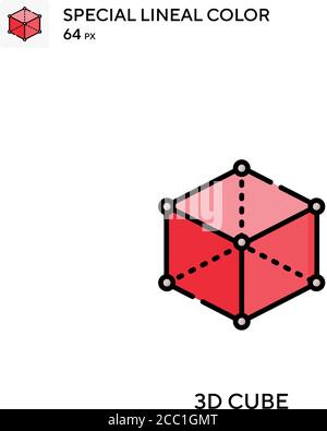 3d cube Special lineal color vector icon. 3d cube icons for your business project Stock Vector