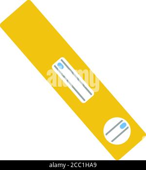 Icon Of Construction Level. Outline With Color Fill Design. Vector Illustration. Stock Vector