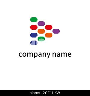 Company logo colorful design illustration. Isolated on white background. Stock Photo