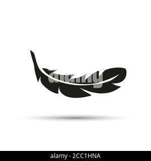 detailed majestic feather on white Stock Vector