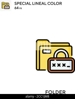 Folder Special lineal color icon. Illustration symbol design template ...