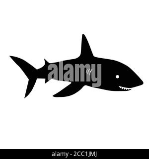 Shark vector silhouettes on a white background Stock Vector
