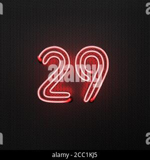 number 29 (number twenty-nine) perforated with small holes on the metal ...