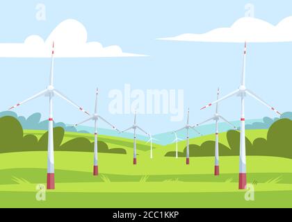 Alternative energy semi flat vector illustration Stock Vector