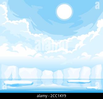 winter arctic ice landscape Stock Vector