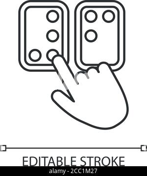 Braille directions linear icon Stock Vector