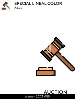 Auction Special lineal color vector icon. Auction icons for your business project Stock Vector