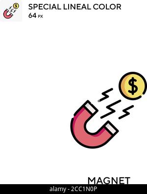 Magnet Special lineal color vector icon. Magnet icons for your business project Stock Vector