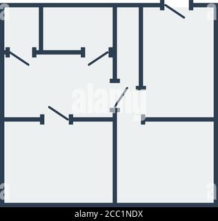 Icon Of Apartment Plan. Outline With Color Fill Design. Vector Illustration. Stock Vector